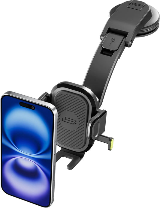 Bracketron OneClick Dashboard Cell Phone Holder for Your Car,Universal Car Phone Mount with Suction Cup,360 Rotation Dash Mount Cell Phone Holder for iPhone, Samsung, Google, Huawei,Other Smartphones