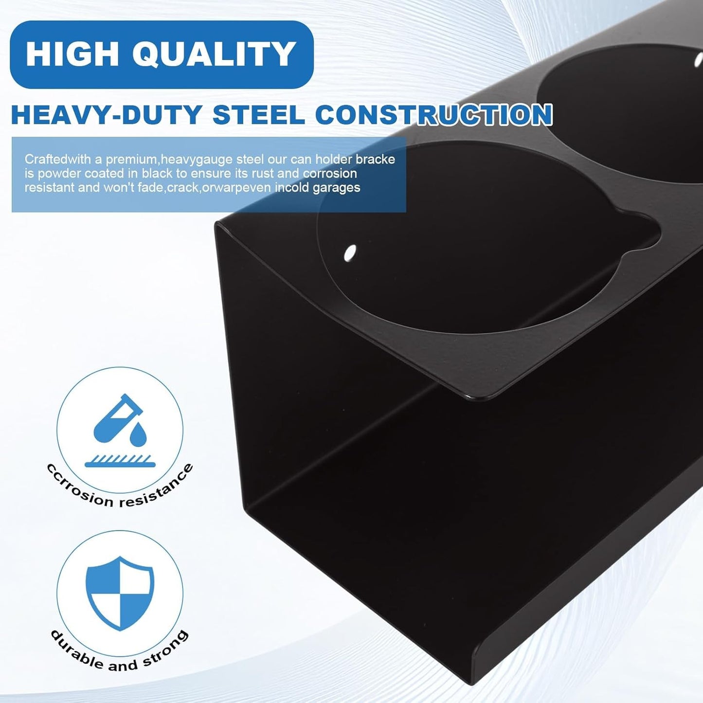 4 Pack Heavy-Duty Aerosol Spray Can Holder, 5 Can Spray Bottle Holder Steel Wall-Mounted Shelf for Garage, Craft Workspace and Home