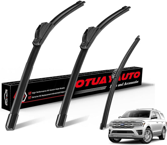 OTUAYAUTO Premium Windshield Wiper Blades - Replacement for Ford Expedition 2018-2023 - Precision Fit, All-Weather Performance, Front and Rear Wiper Blades, J/U Hook - 22"+22"+11" (Pack of 3)