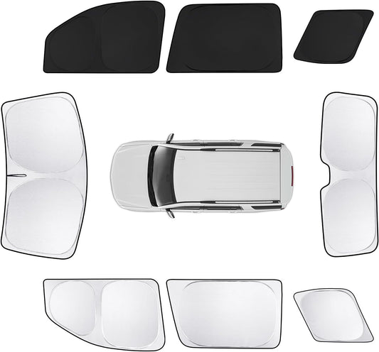 8pcs Car Window Shades for Chevrolet Tahoe 2015-2020 Accessories,Windshield Side Rear Full Sunshade,Sun Visor UV Blocking, Privacy Protection and Blackout for Camping Outdoor