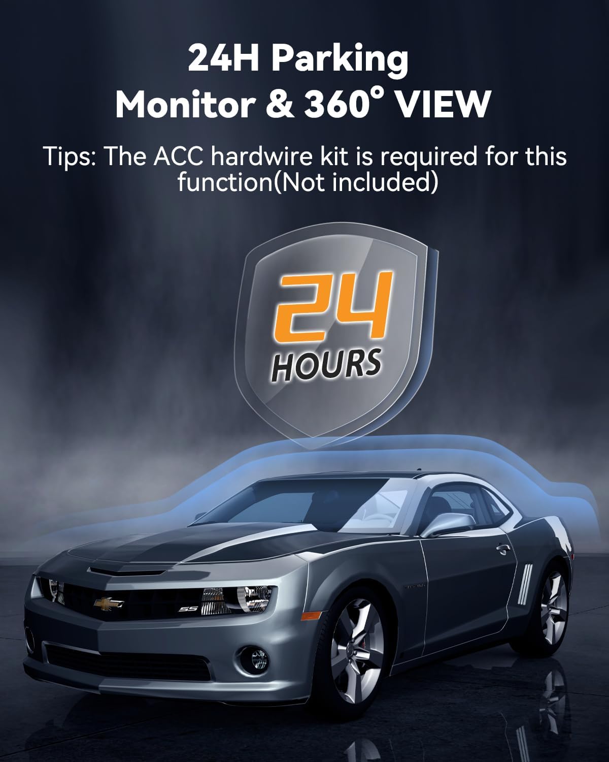 4 Channel Dash Cam 360° View, Front and Rear Inside Left Right, 2K Dash Camera for Cars, Built-in 5G WiFi & APP Control, Night Vision, G-Sensor, 24/7 Recording Parking Mode, with 64GB SD Card