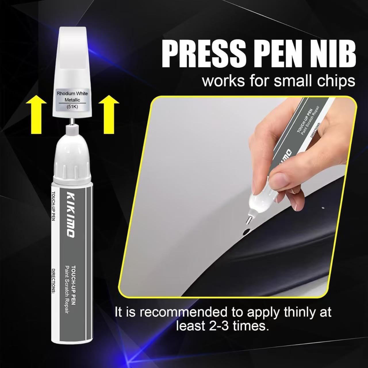 KIKIMO for Mazda Touch Up Paint(Deep Crystal Blue Mica(42M)), Car Paint Repair Kit for Mazda, 2 In 1 Scratches Repair with Pen Tip and Brush, Color-Matched for Quick & Easy Fix
