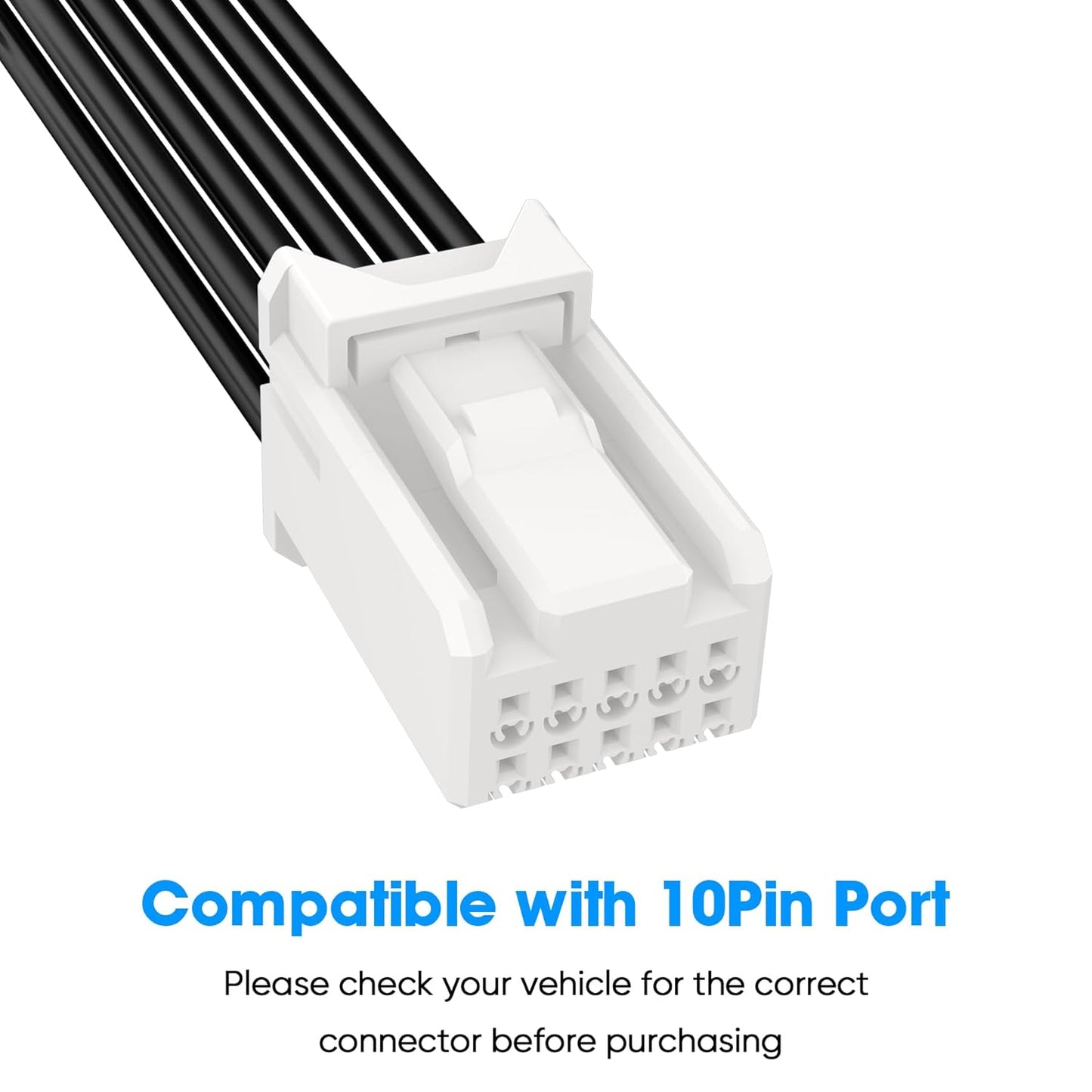 Radar Detector Power Adapter DC3.5 Plug (10P Type C) Compatible with Dodge RAM,Charger,Challenger,Grand Cherokee,Chrysler,with Auto-dimming Rearview Mirror,Radar Detector Adapter Cable,Clean Install