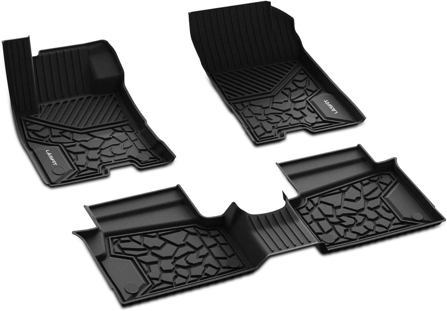 LASFIT Floor Mats for Ford Maverick 2025 2024 2023 2022 (Hybrid Models Only) All Weather Car Mats TPE Truck Liners Vehicle Accessories for Ford Maverick - 1st & 2nd Row, Black