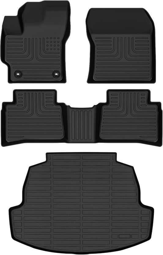 Wayhigh-All Weather Floor Mats and Cargo Liners Set for Corolla Sedan 2020-2025 & Hybrid Sedan(Non Corolla Cross or Hatchback Model), Heavy Duty Car Floor Liners TPE Car Mats Accessories