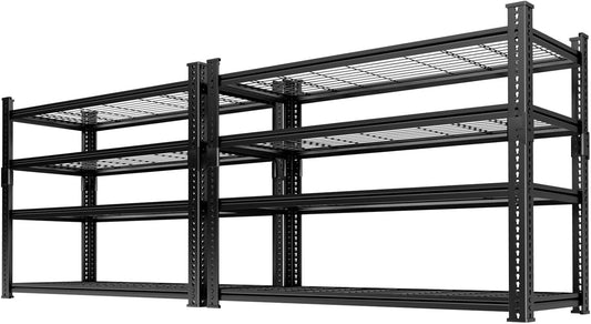 Storage Shelves 2PCS, Garage Shelving Heavy Duty 1920LBS Capacity, 36"L x 16"W x 60"H Adjustable Metal Shelving Organizer Wire Rack, 4 Tier Utility Shelf Unit for Pantry Closet Warehouse Organization