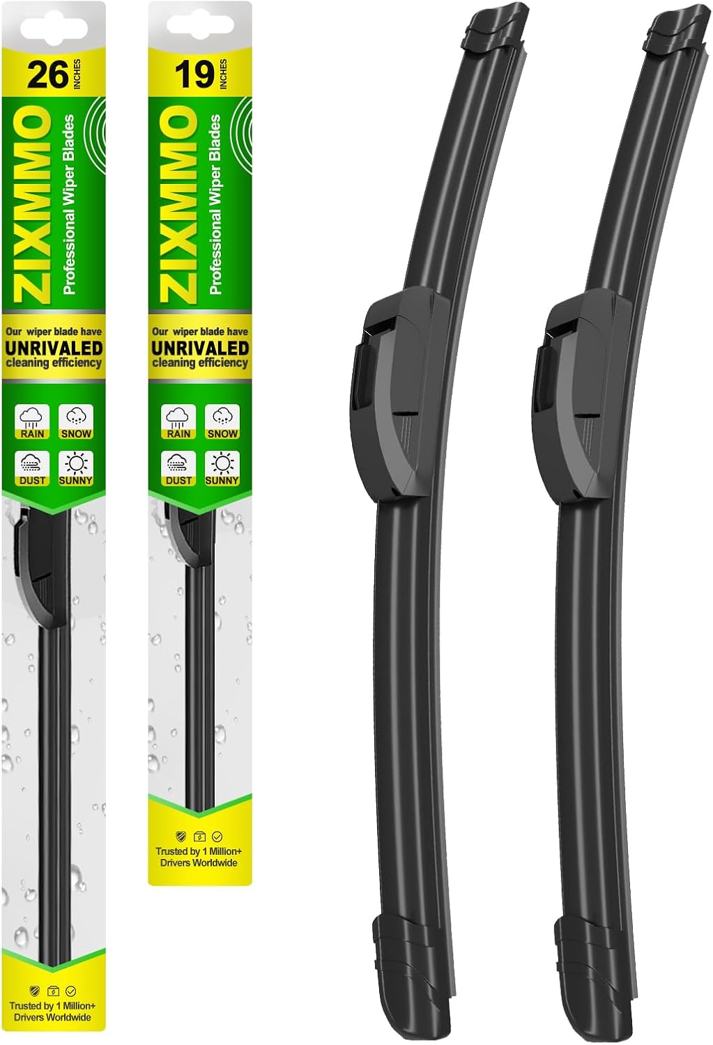 QUALITY 26in + 19in Premium All-Season Windshield Wiper Blades for Original Equipment Replacement(Set of 2)