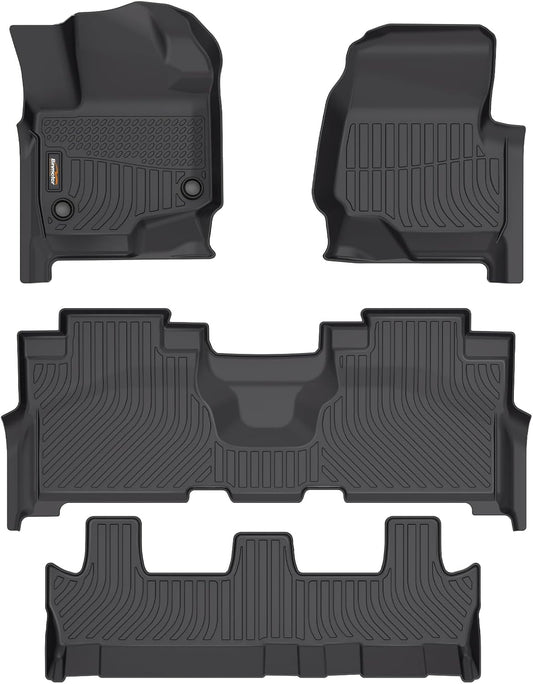 Binmotor-Floor Mats for Ford Expedition Max 2021-2025 (Only for 8 Seats with 2nd Row Bench Seat), TPE All Weather Car Mat for Ford Expedition Max Accessories