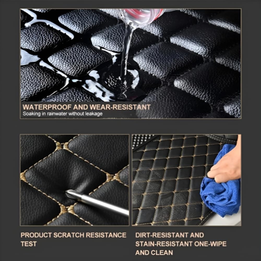 Add Personal Touch to Your Vehicle with IMEISH Customizable Logo Text Car Mats for 99% of vehiclesPads Protection Non-Slip Leather Floor Liners (Gray)