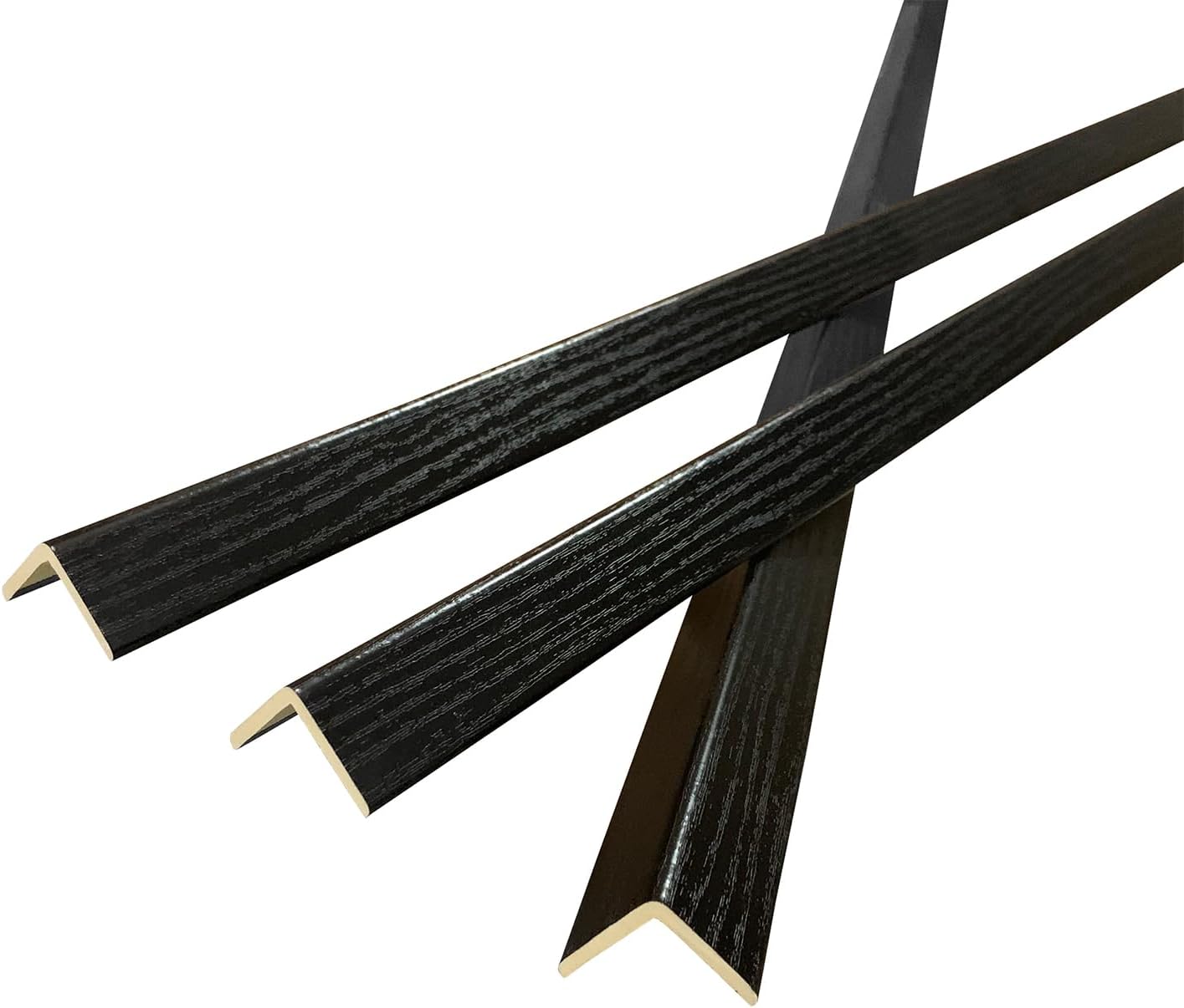 Wall Corner Protector 6PCS 45" Corner Molding Trim Black Wood Grain Corner Trim Decorative Strips for Door and Window Frames Mirror Edges Ceramic Tiles, and Wooden Wall Edges.