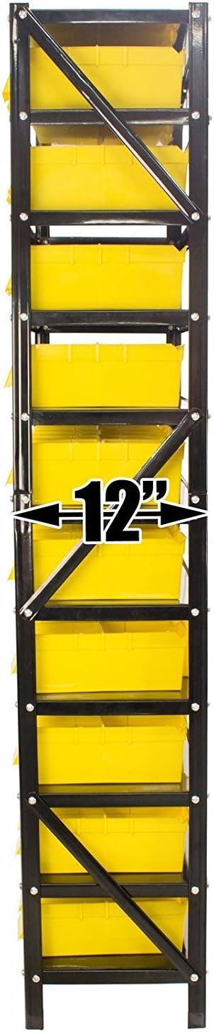 Erie Tools TLPB60 60 Parts Bin Shelving Organize with Plastic Bins for Garage, Shop, and Home Storage