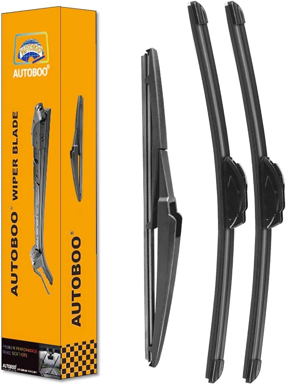 AUTOBOO 24"+20" Windshield Wipers with 11" Rear Wiper Blade Replacement for Kia Sorento 2011 2012 2013 2014 2015, 2010-2019 Kia Soul Soul EV-Original Factory Quality (Pack of 3)