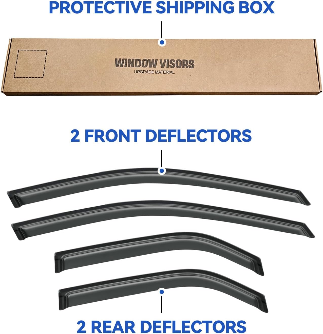 Window Visors Rain Guards Shield for 2003-2007 Cadillac CTS, Out-Channel Window Vent Wind Deflectors Visors Shades for 03-07 Cadillac CTS