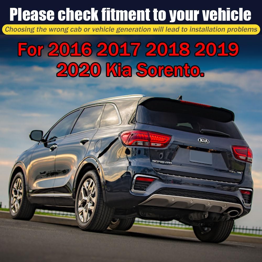 Rain Guards for Kia Sorento 2016-2020, Tape-on Side Window Deflectors for Kia Sorento, Window Visors for Kia Cars, Car Accessories 4 Rain Guards ＆ 2 Car Coasters