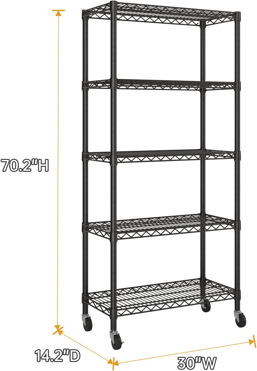 SINGAYE 5 Garage Heavy Duty Shelving Unit Kitchen Pantry Close Home Organizers and Storage Bathroom Shelf Laundry Room Organization Industrial Book Metal Wire Adjustable Shelves