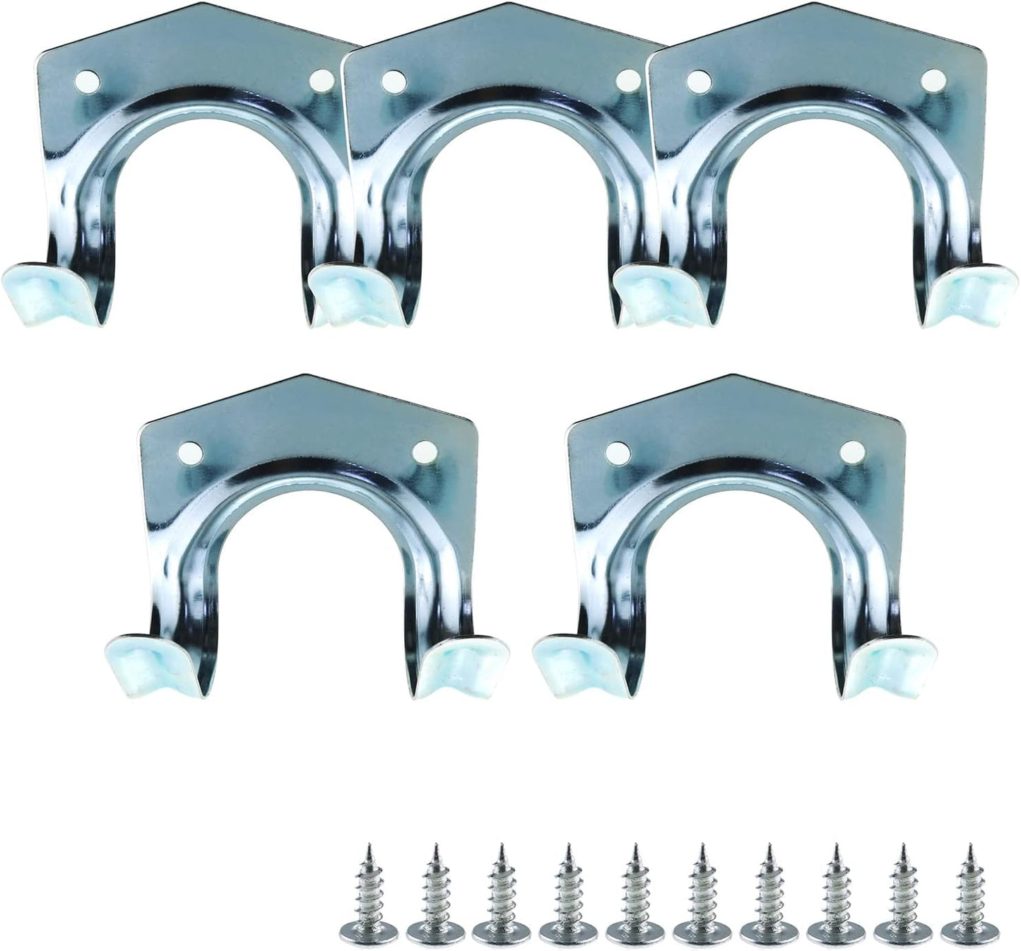 JianLing 5pcs Tool Hanger Hooks Set Wall Hook for Storage of Tools Hooks to Hang Wall Mounted Double Tool Storage Hooks Brackets to Hang on The Wall, Garden, Garage