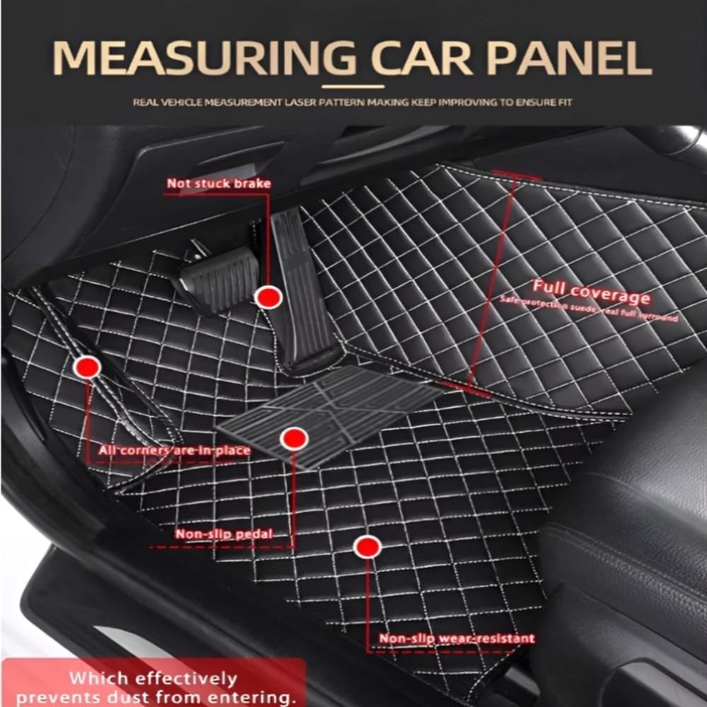 Add Personal Touch to Your Vehicle with IMEISH Customizable Logo Text Car Mats for 99% of vehiclesPads Protection Non-Slip Leather Floor Liners (Pink and Black Beige)