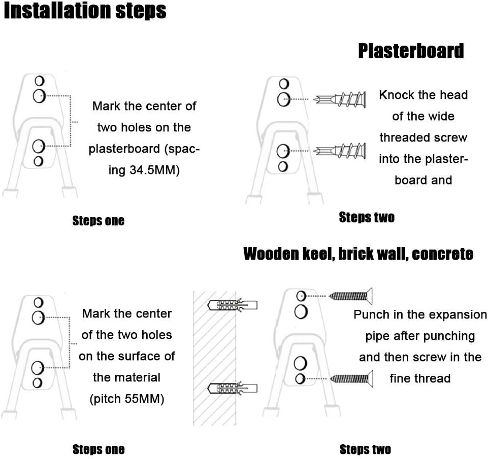2 Pack Garage Storage Utility Hooks，Garage Garden Tool Organizer，Steel Wall Mount Hooks, Garden Small U Hooks (Black) (Orange)