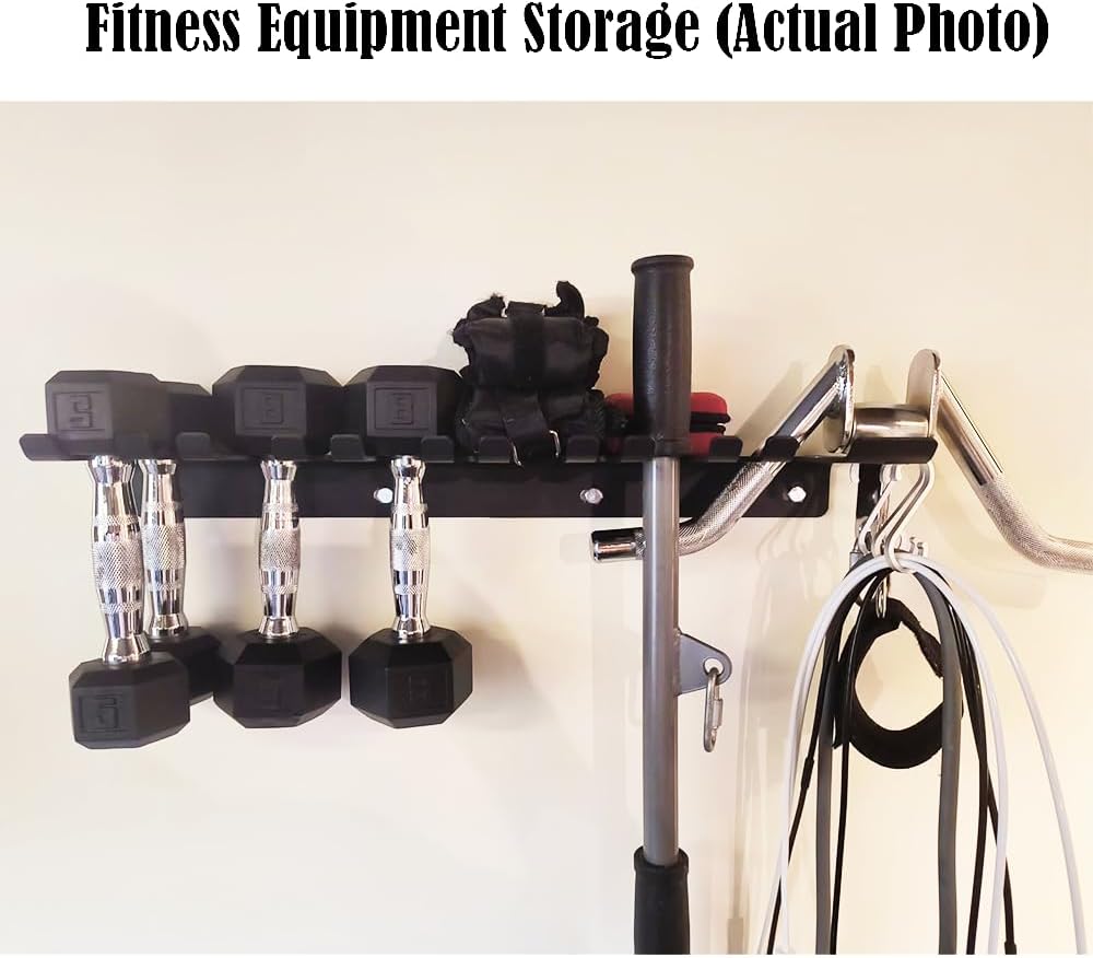 22‘’/25‘’/31‘’Black Wall-Mounted Tool Storage Rack, Suitable for Outdoor Garden, Space-Saving, Strong Storage Capacity.Barbell Wall Rack.Weight Capacity: 300 LB.-350LB