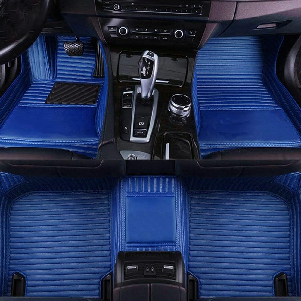 Custom Car Floor Mat Compatible with BMW Mercedes-Benz Toyota Cadillac Lexus Honda Infiniti Nissan Hyundai Kia Audi All Models Cars Sedans SUVs Automotive Mats (Sapphire Blue Stripe)