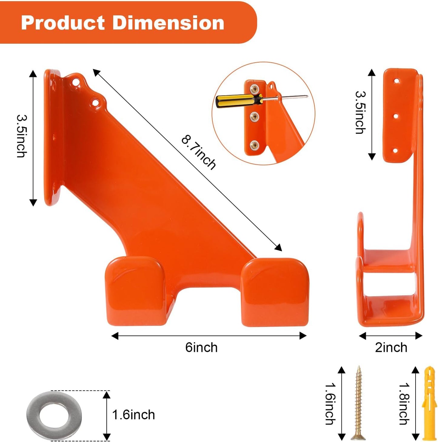 Chainsaw Hanger,Heavy Duty Chainsaw Hanger, 2 Pack Wall Mount Rack, Durable Chainsaw Storage Holder for Garage & Shed, Anti-Scratch Chainsaw Hook for Space-Saving Organization