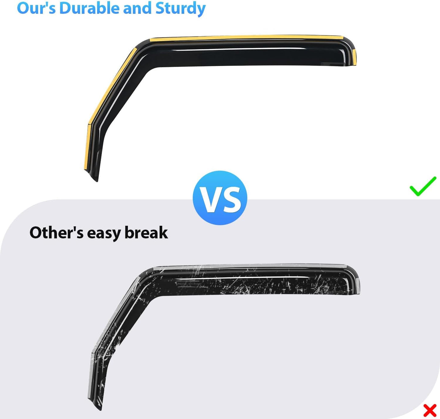 Nilight in Channel Rain Guards for Dodge Ram 1500 2009 2010 2011 2012 2013 2014 2015 2016 2017 2018 Quad Cab, Original Window Deflectors, Vent Window Visors-4pcs