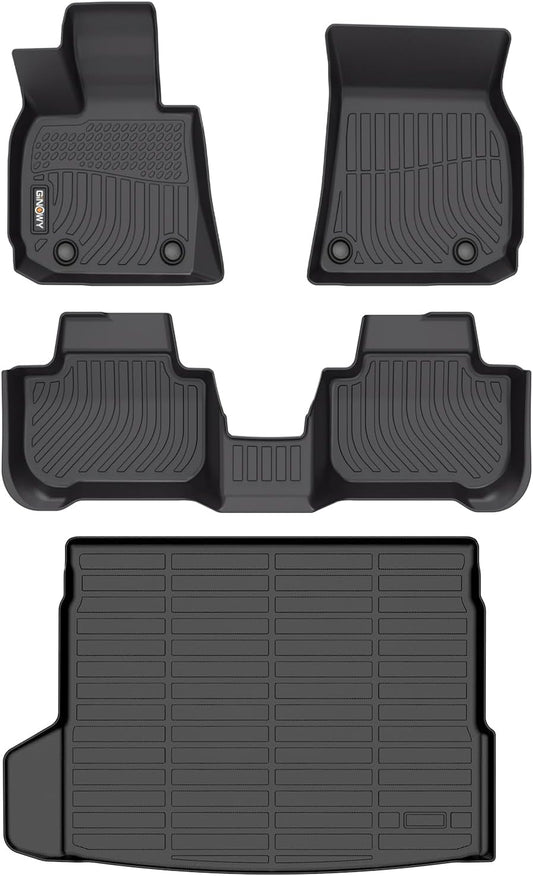 GINOWY-Floor Mats & Cargo Liner for BMW X3 2025, TPE All Weather X3 Car Floor Mats, X3 M50/30 xDrive Car Mats Non-Slip Trunk Mat Easy to Clean Floor Liners Accessories Black