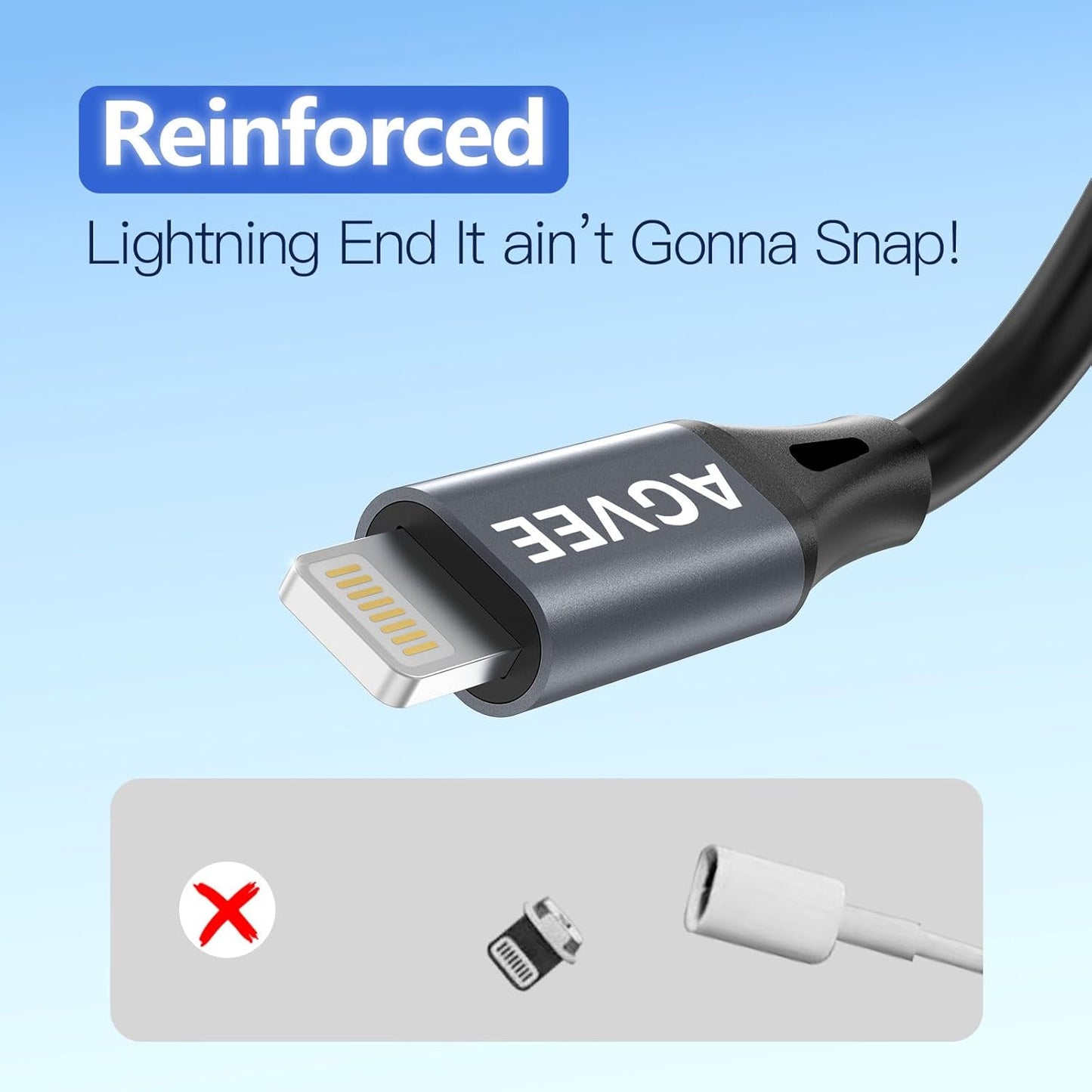 AGVEE 3ft Coiled Short USB-C to Lightning Charging Cable [MFI Certified] 30W PD Fast Charger Cord in Car for iPhone 14/13/12/11/XS/8/7/6/5 CarPlay, iPad, iPod, Dark Gray