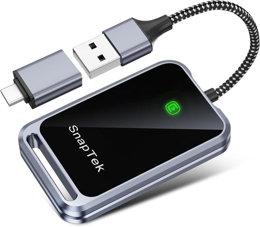 Wireless CarPlay Adapter for Apple iPhone, Convert Wired to Wireless CarPlay Dongle, Plug & Play, Stable Connection Compatible with Cars 2016+ & iOS 10+ (Auto-Reconnect, Gray)