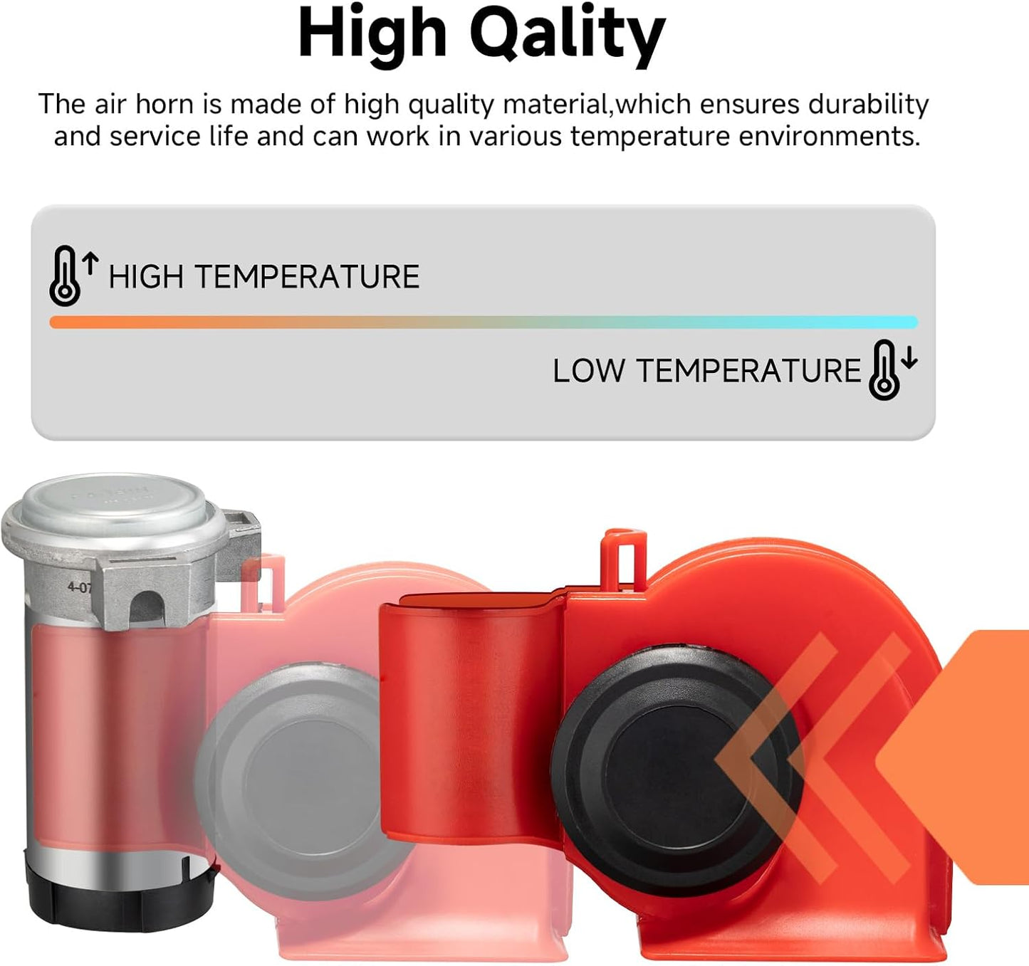 Train Horns kit for trucks,Air Horn for Motorcycle,Train Sound Car Horn Kit 12V Super Loud Electric Bull Horn(red horn with wire, 12v)