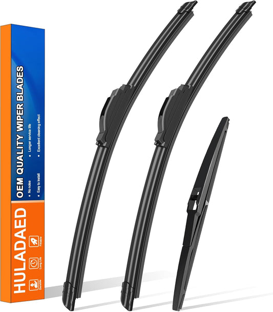 HULADAED® 26'' 19'' 11'' Windshield Wipers Replacement for Toyota Prius V 2017-2012,Silicone Front Rear Wiper blades for MY Car-All Weather & Quiet(3 PACK)