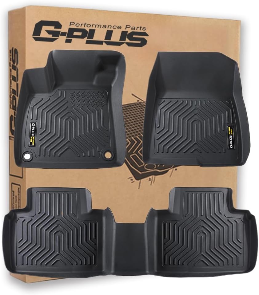 G-PLUS Floor Mats 3PCS Compatible with Honda Accord Sedan 2018 2019 2020 2021 2022 TPE All Weather Full Cover Protection 3 Piece,1st & 2nd Row Floor Liners
