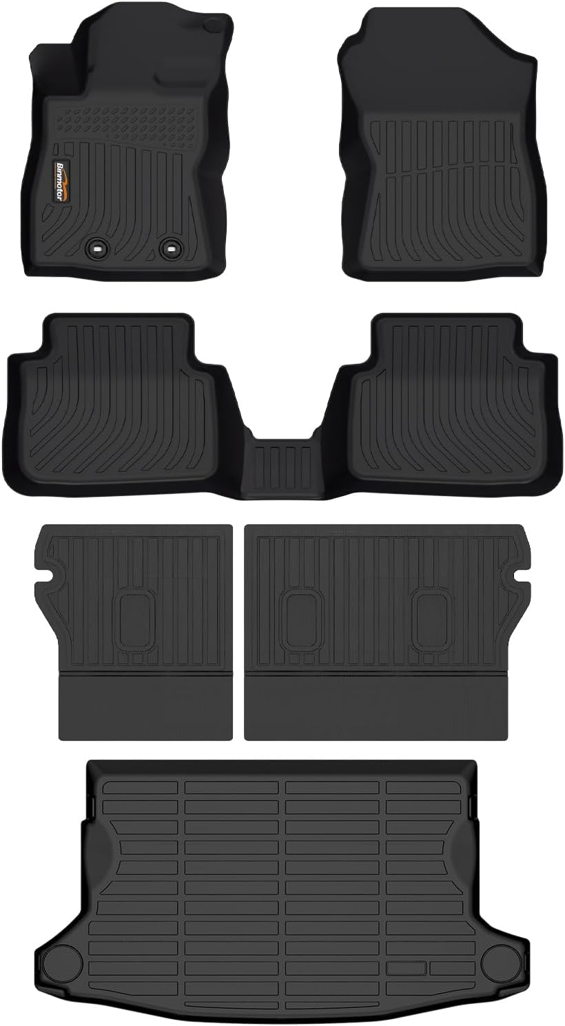Binmotor-Floor Mats & Cargo Liner & Back Seat Protector Mats for Subaru Crosstrek 2024-2025, for Subaru Impreza 2024-2025, All Weather Car Mats for Crosstrek Accessories-Black