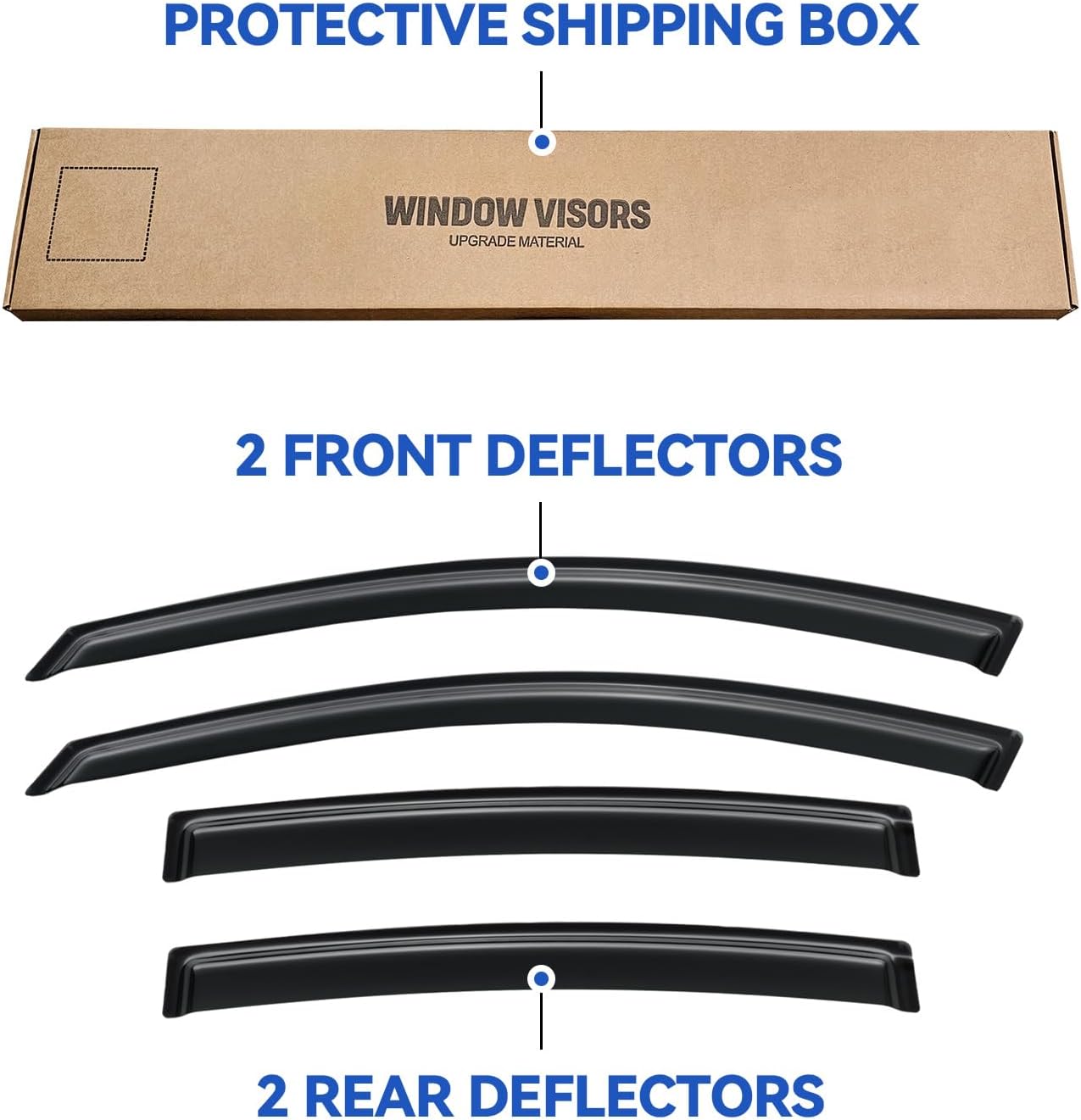 Window Visors Rain Guards Shield for 2007-2012 Nissan Altima, Out-Channel Window Vent Wind Deflectors Visors Shades for 07-12 Altima