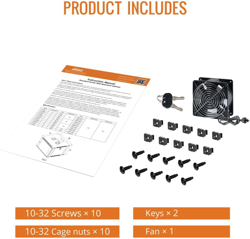Tecmojo 12U Wall Mount Rack Network Cabinet for 19" IT Equipment,with Lockable Glass Door and Side Panels,Cooling Fan,17.7inch Depth,White