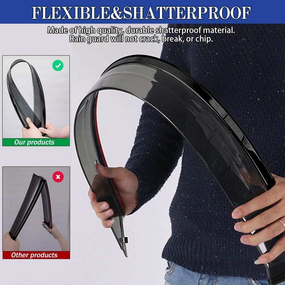 Rain Guards for Kia Sportage 2017-2022, Tape-on Side Window Deflectors for Kia Sportage, Window Visors for Kia Cars,for Kia Car Accessories 4 Rain Guards ＆ 2 Car Coasters