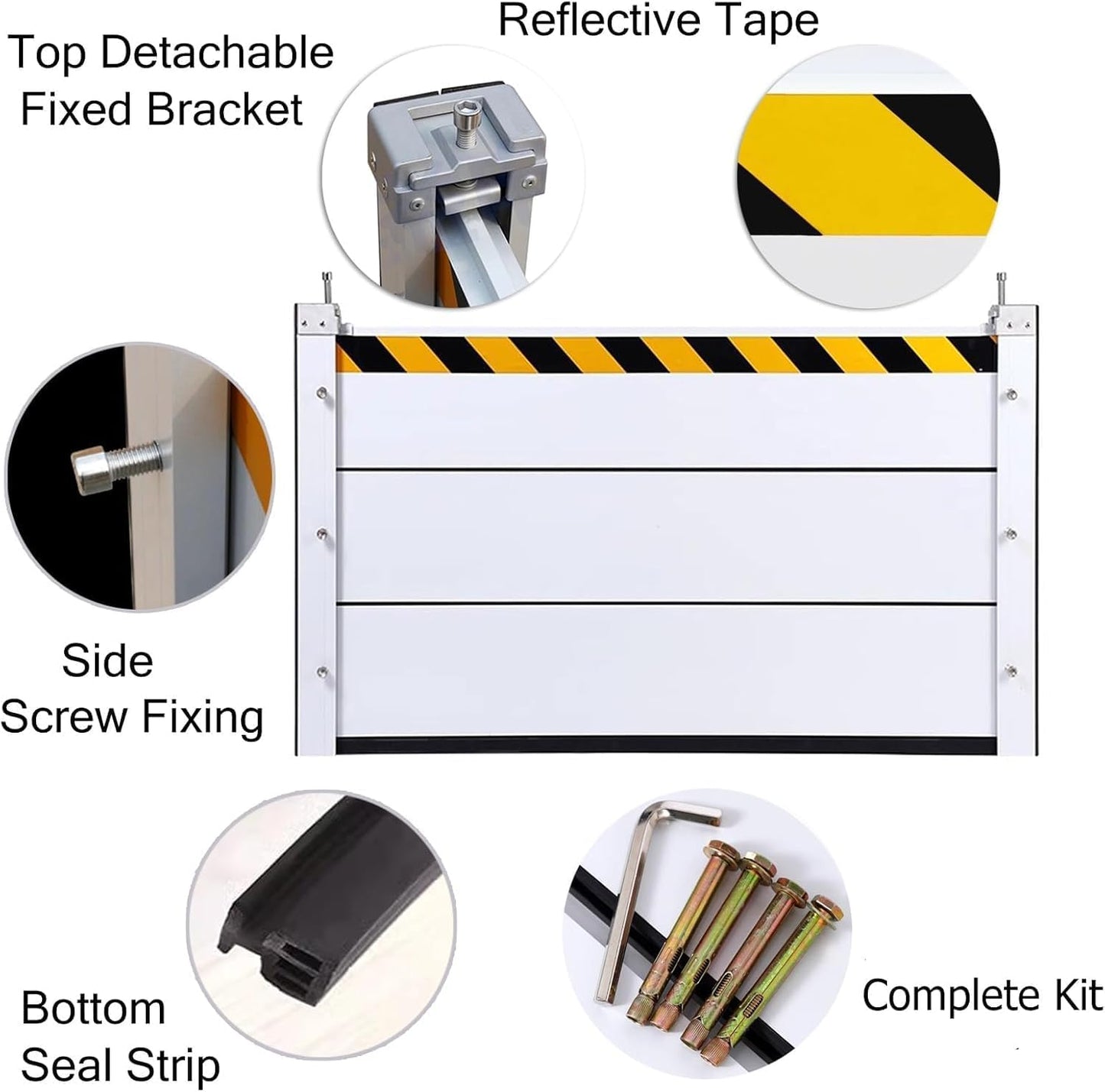 Reusable Heavy Duty Aluminum Flood Barriers for Home Exterior, Flood Protection Barriers Water Barrier Door Quick Detachable Garage Doors Detachable Mobile Rain Water Baffle ( H 23.6 inch L 10.5FT)