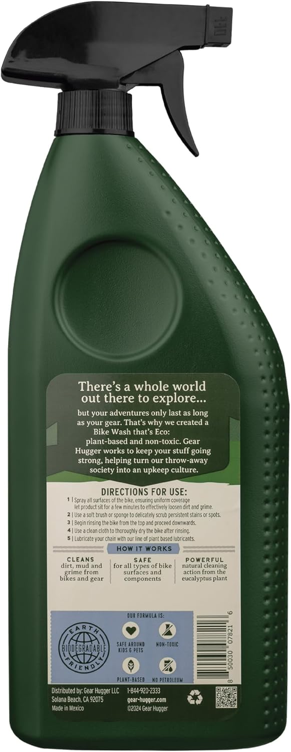 Bike Wash Spray (32 oz, Pack of 1) – Eco-Friendly Cleaner Spray, Wash Soap with Natural Saponins & Eucalyptus – Safe for All Bikes, Anti Corrosion Spray