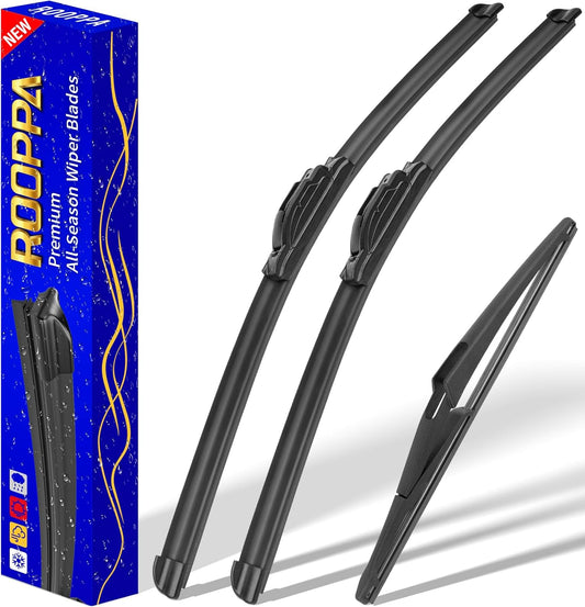 3 wipers Replacement for 2014-2021 2022 2023 Nissan Rogue, Windshield Wiper Blades Original Equipment Replacement - 26"/17"/12" (Set of 3) U/J HOOK