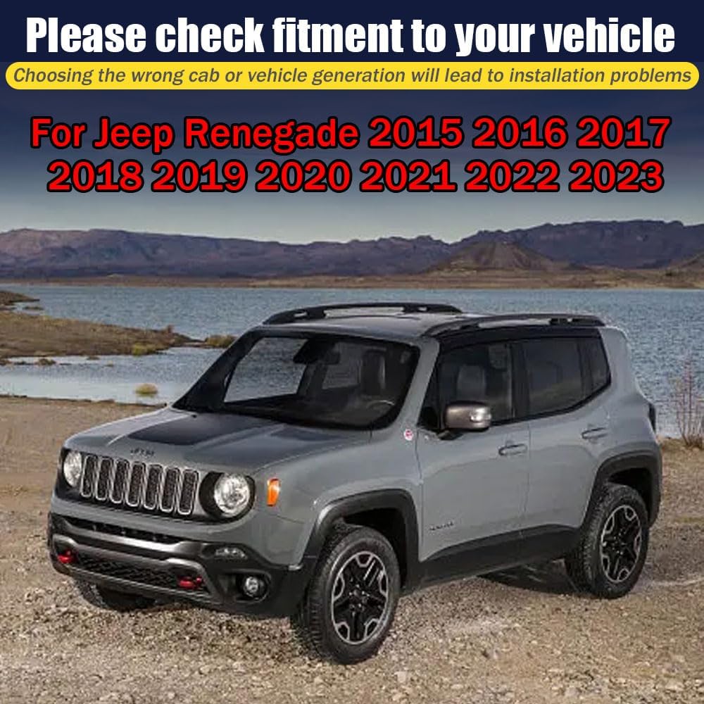 Rain Guards for Jeep Renegade 2015-2023, Tape-on Side Window Deflectors for Jeep Renegade, Window Visors for Jeep Cars, for Jeep Car Accessories, 4 pcs