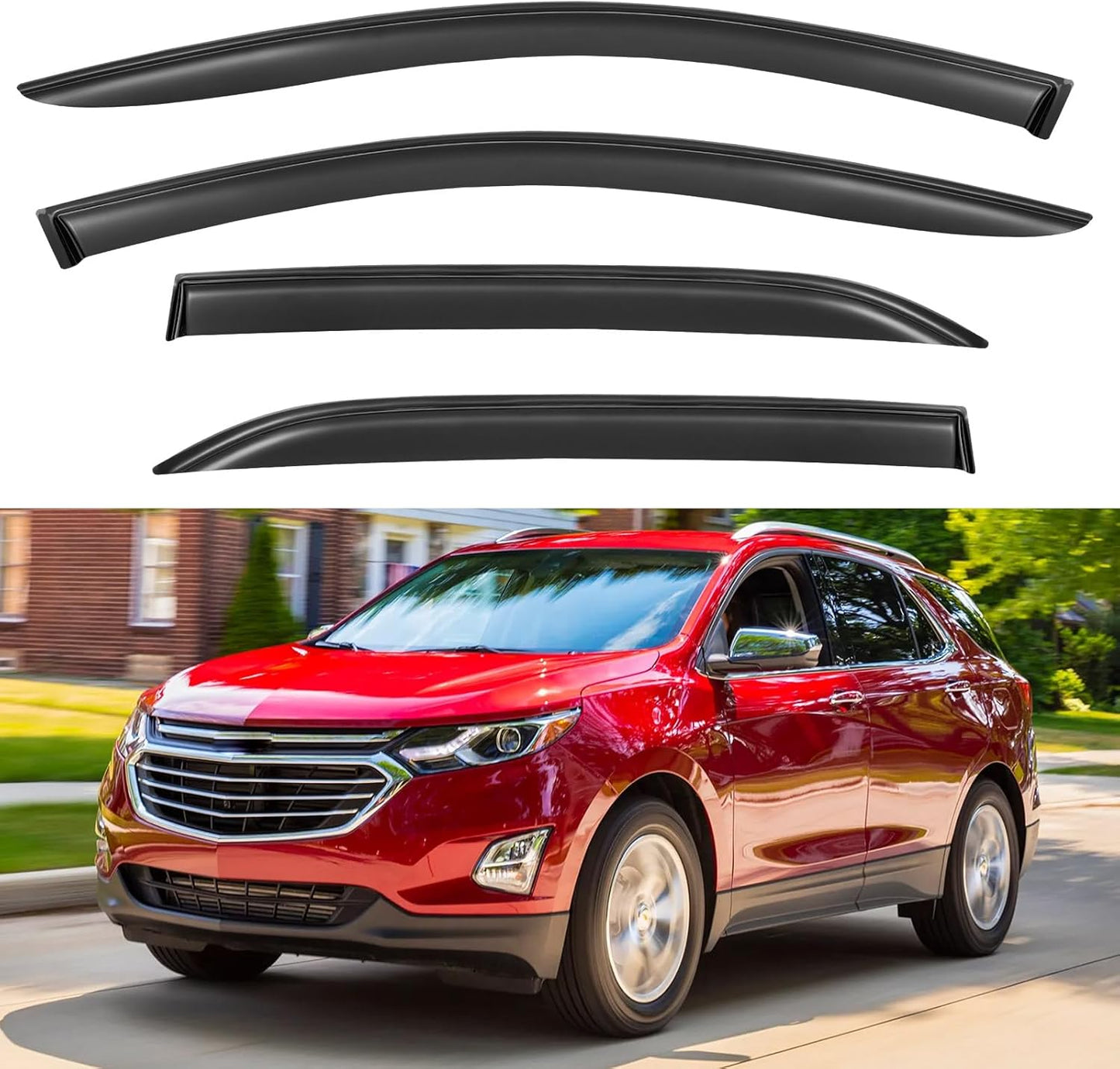 Window Visors Rain Guards Shield for 2018-2024 Chevrolet Equinox, Out-Channel Window Vent Wind Deflectors Visors Shades for 18-24 Chevy Equinox