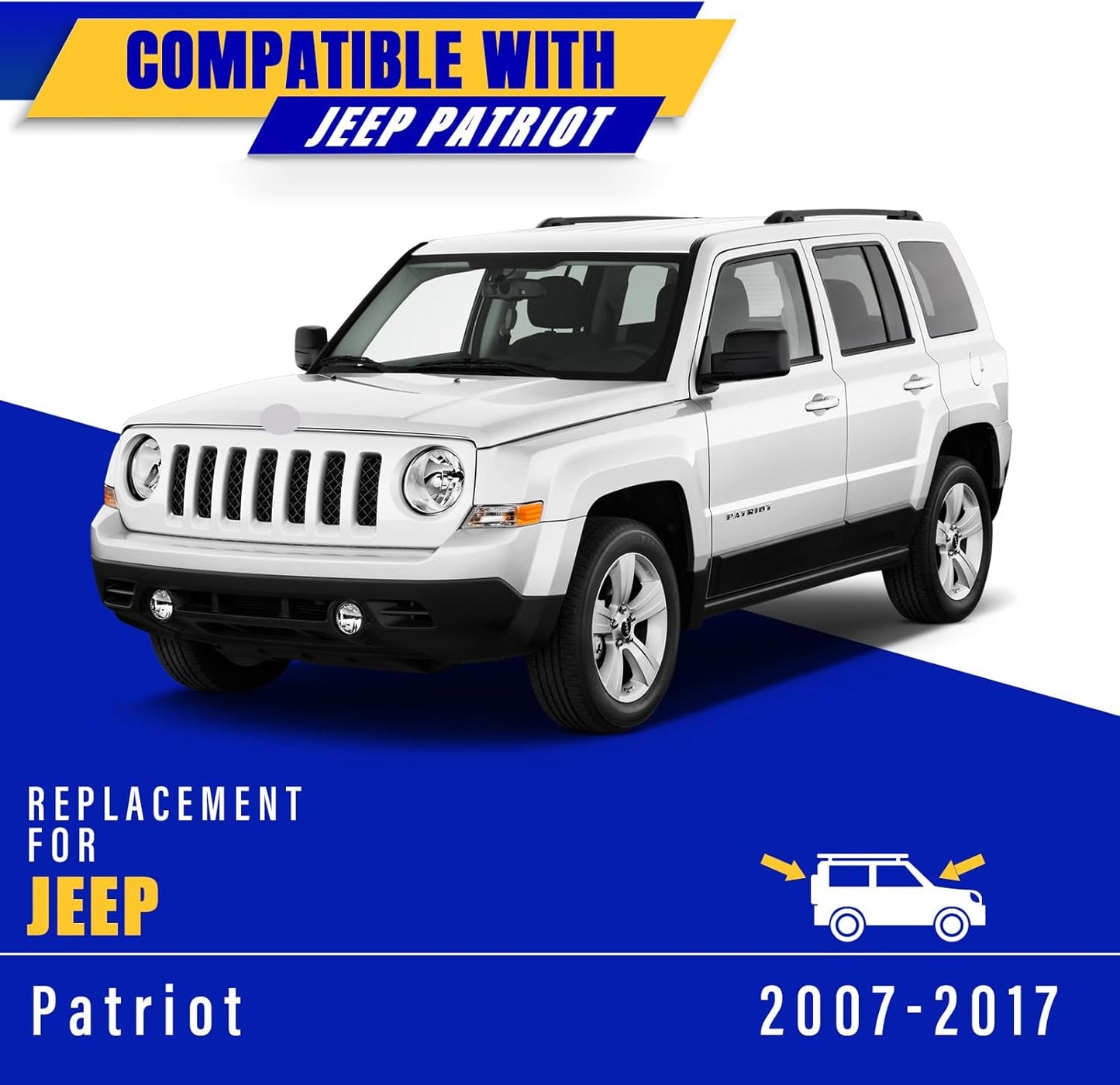 3 wipers Replacement for 2007-2017 Jeep Patriot, Windshield Wiper Blades Original Equipment Replacement - 21"/21"/10" (Set of 3) UJ HOOK