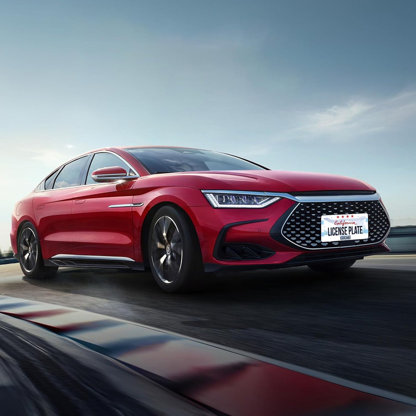 Chicago Flag License Plate Frame City Theme License Plate Stainless Steel Parts Funny License Plate Decorative with Screws Size 12.3" x 6.3" Men Women