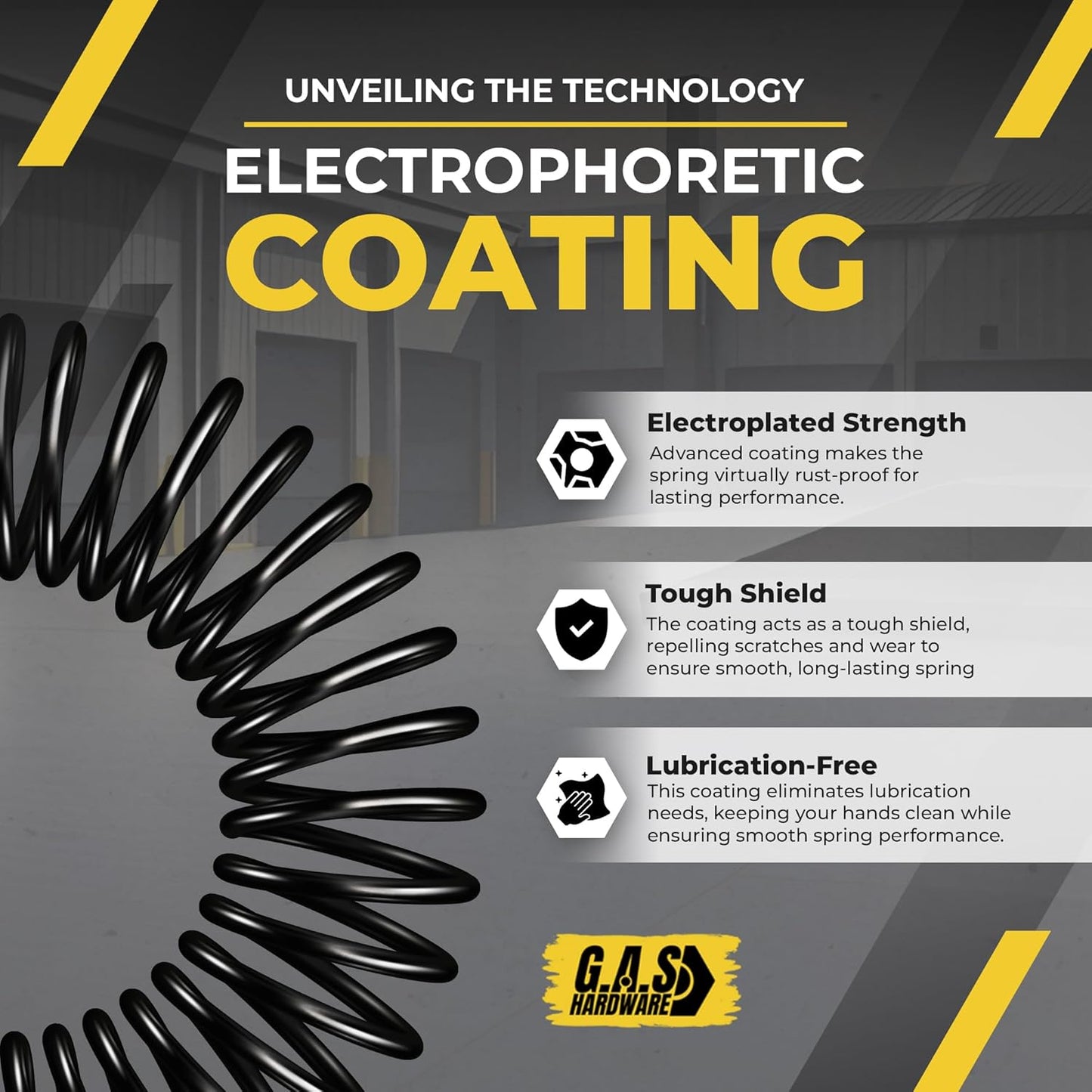 Garage Door Torsion Springs 262x2x35 Includes 1” Steel Bearing, Gloves, and Winding Bars for Left and Right Side of Garage Door Precision E-Coating 5-Year Warranty Minimum 30,000 Cycles (Pair)