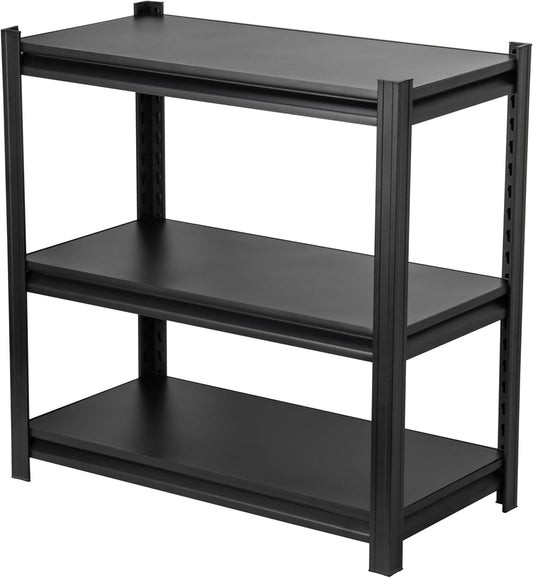 Metal Garage Shelving Unit, Heavy Duty 3-Tier 1050 LBS Loads Adjustable Storage Rack Garage Storage Shelves, Industrial Utility Shelf for Garages, Warehouses, Kitchen, Black