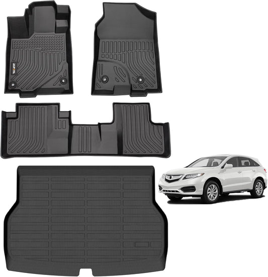 AIPOIL® Floor Mats & Cargo Liner Set for 2016-2018 Acura RDX All Weather Protection TPE Anti-Slip Automotive Full Set Custom Car Mats Accessories - Black