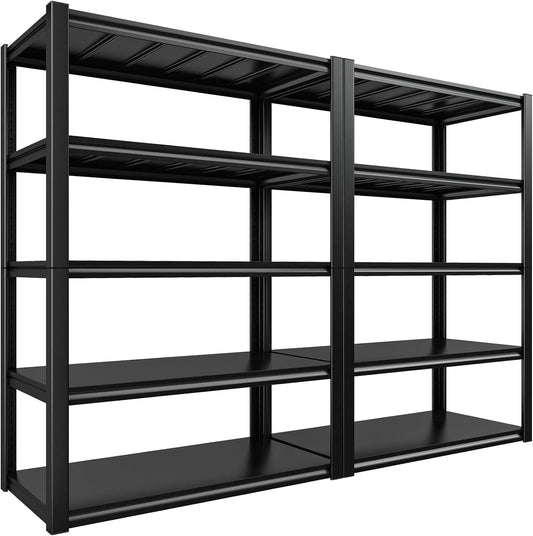 REIBII Garage Shelving 48.2" W Storage Shelves 3000LBS Heavy Duty Shelving Adjustable Metal Shelf Industrial Pantry Shelves for Basement Garage Warehouse 72.2" H x 24.2" D x 48.2" W, 2 Pack