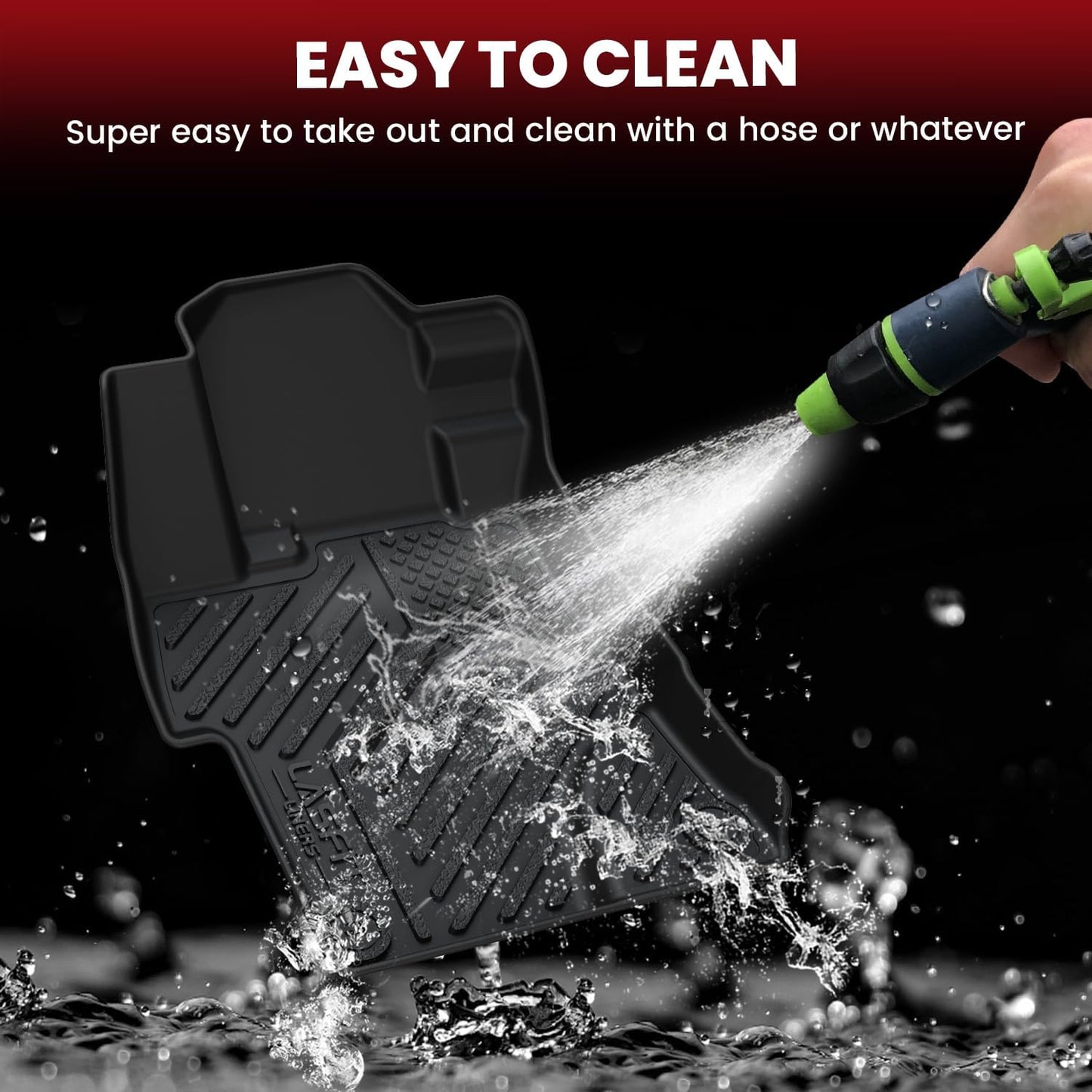 LASFIT Floor Mats & Trunk Mat for Honda Civic & Civic Si 2012 2013 2014 2015 (Fit Sedan, Not for Coupe), All Weather TPE Custom Fit Floor Liner, 1st & 2nd Row & Cargo Mat, Black