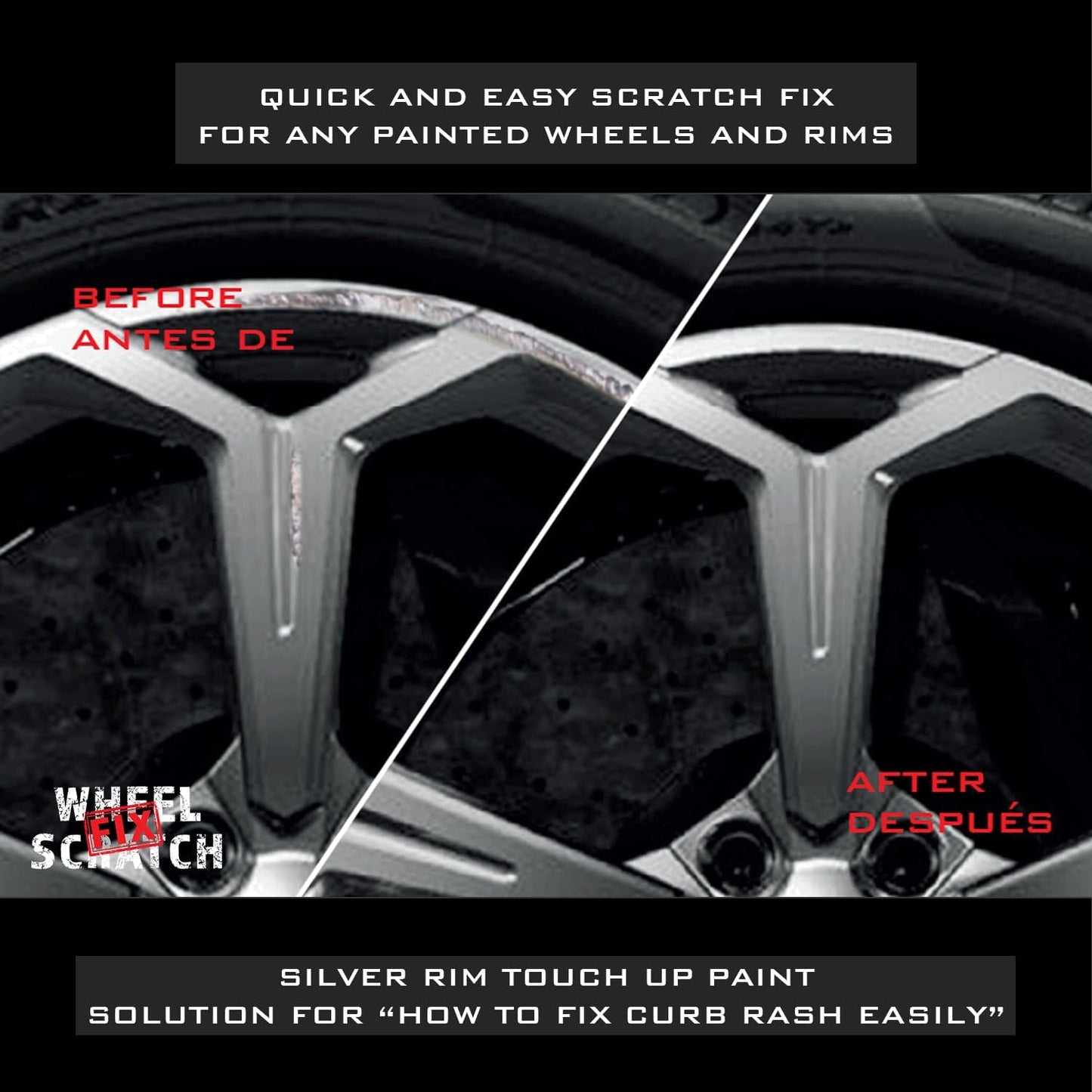 Silver Rim Touch Up Paint, Car Wheel Scratch Repair, Wheel Touch Up Paint Pen, curb rash repair, curb rim repair, Rim Alloy Silver Wheel Paint (Light Silver Pen Only)