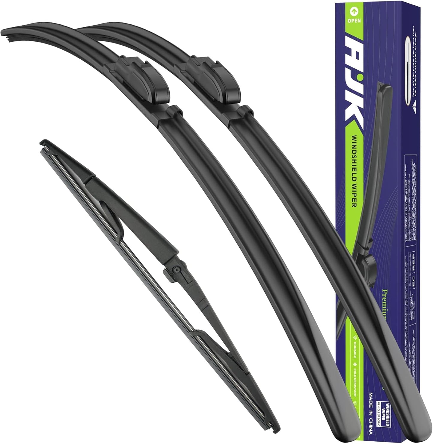 AJK Wiper Blades for Jeep Grand Cherokee 2005 2006 2007 2008 2009 2010, 2 Piece All Weather OEM Quality Automotive Replacement Windshield Wiper Blades for My Car
